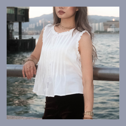 [ 🆕 法式 Lady 🇫🇷 花邊飄飄背心 ] Mallocra Top - 2 colours