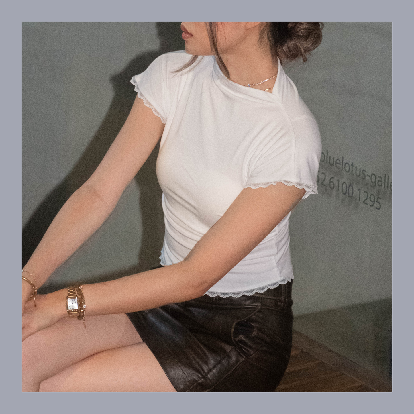 [ 🆕 氣質簡約 💟 小高領 lace 邊短 top ]Mini Lace Top - 4 colours