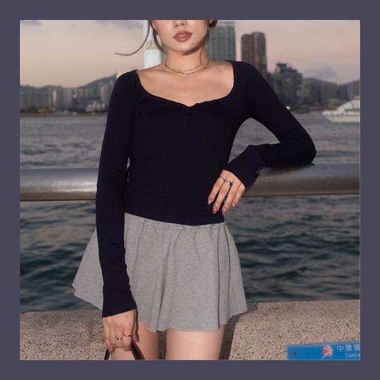 [ 🆕 歐美基礎 🤎 鈕扣彈性 top ] California Sunset Button Up Top - 2 colours