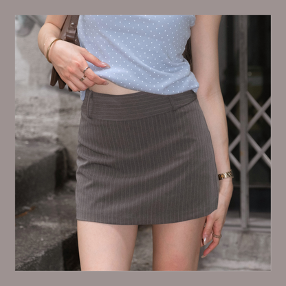 [ 🆕 簡約必備 𐙚⋆.˚ 直間短裙 ] Needa Mini Skirt Stripes - 2 colours