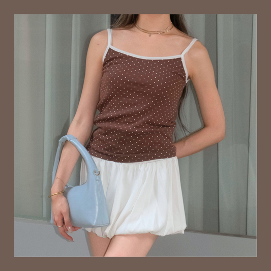 [ 🆕  super cute cute ⋆˚꩜｡ 小波點背心 ₊ ⊹ ] Polka Dot Cami - 5 colours