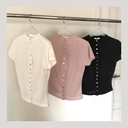 🆕 Blossom Button Knit Tee - 3 colours