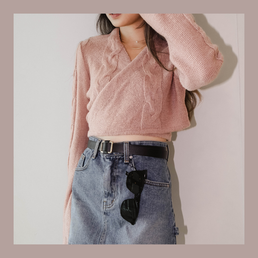 [ 氣質之選~ 含羊毛~ ] Soft Knit Flare Sleeve Wrapping Top