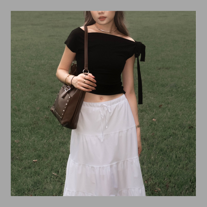 [ 率先上架熱門款!! 衣櫥必備斜膊綁帶 ] Butterfly Asymmetric Top - 3 colours