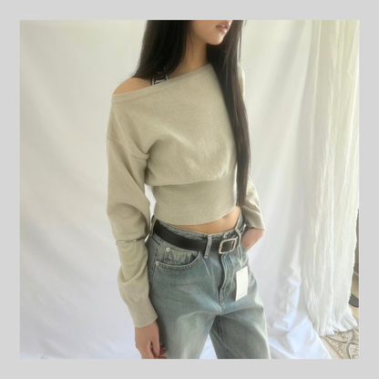 [ 🆕 軟淋淋~ 斜膊軟薄冷衫] Couch Sheer Sweater - 4 colours