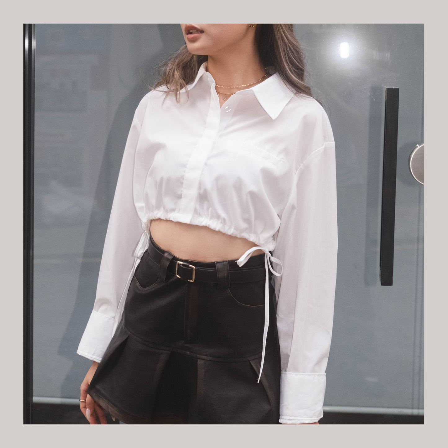 [ 簡約又獨特！綁帶恤衫 ] Bunny Cropped Shirt - 2 colours