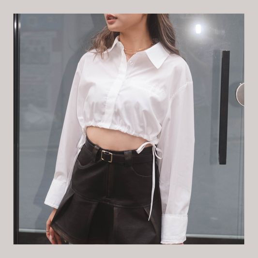 [ 簡約又獨特！綁帶恤衫 ] Bunny Cropped Shirt - 2 colours