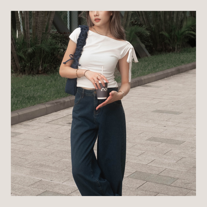 [ 率先上架熱門款!! 衣櫥必備斜膊綁帶 ] Butterfly Asymmetric Top - 3 colours