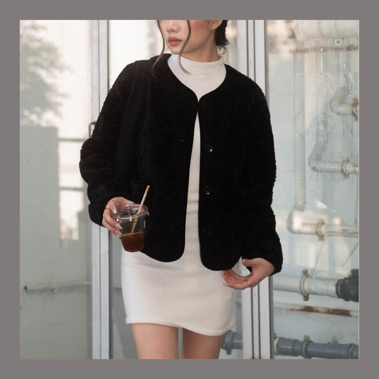 [ 🆕 超厚實! 超氣質! 短毛毛保暖外套 ] Bear Bear Fluffy Jacket - 2 colours