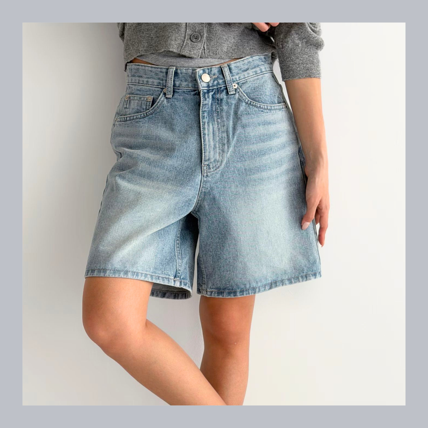 🆕 Washed Denim Bermuda Shorts
