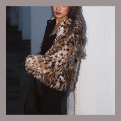 [ 焦點女皇！豹紋毛毛褸 ] Roar Faux Fur Jacket