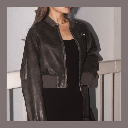 [ 型格 Bomber 飛機皮褸 ] Loved Bomber Faux Leather Jacket - 2 colours