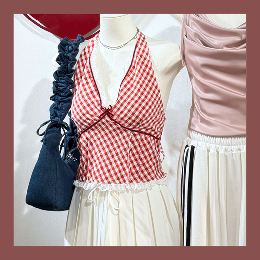Picnic Checked Backless Top - 2 colours