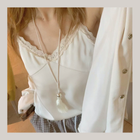 [ 🆕 soft girl era ᪥𓍼᪥𓍼᪥𓍼 質感繡花 lace 背心 ] Embroidered Lace Sheer Cami - 2 colours