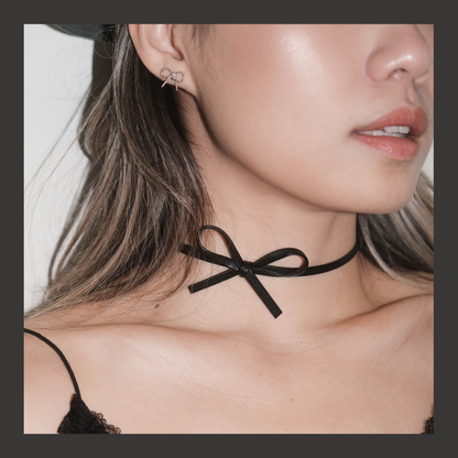 [ 韓國連線 🇰🇷 型格蝴蝶結chocker! ] Ribbon Ribbon Chocker - Black