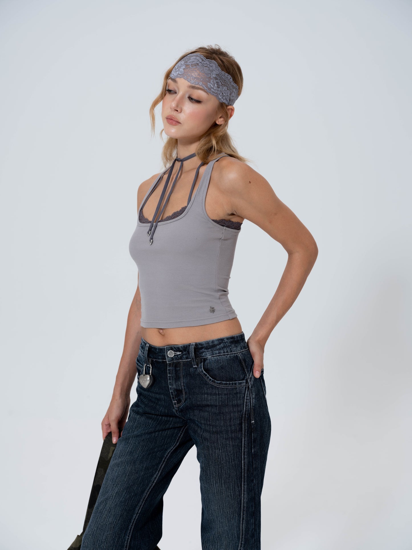 Luv Dept / Lace Tank with Charms