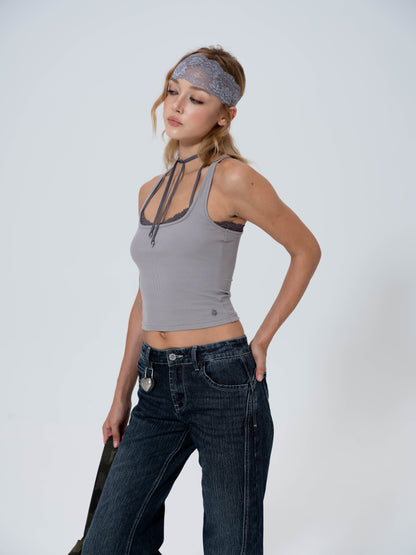 Luv Dept / Lace Tank with Charms