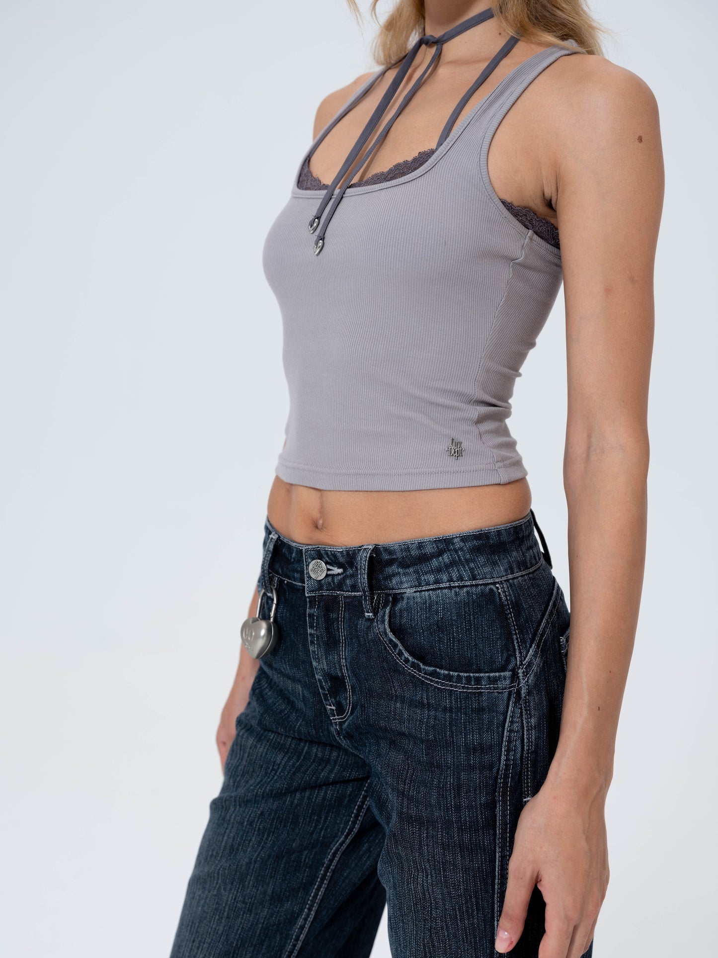 Luv Dept / Lace Tank with Charms