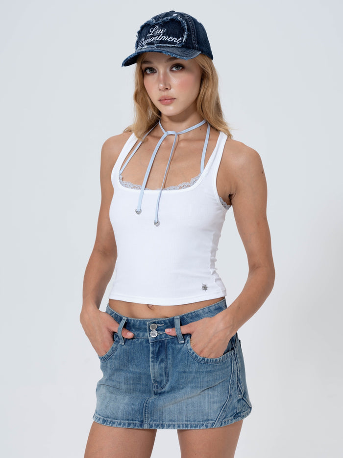 Luv Dept / Lace Tank with Charms