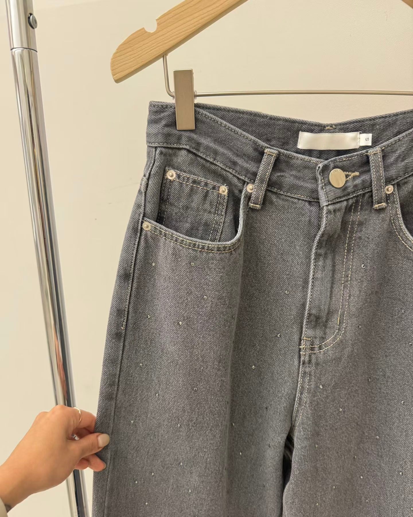 🆕 Sparkle Straight Wide-Leg Jeans - 3 colours