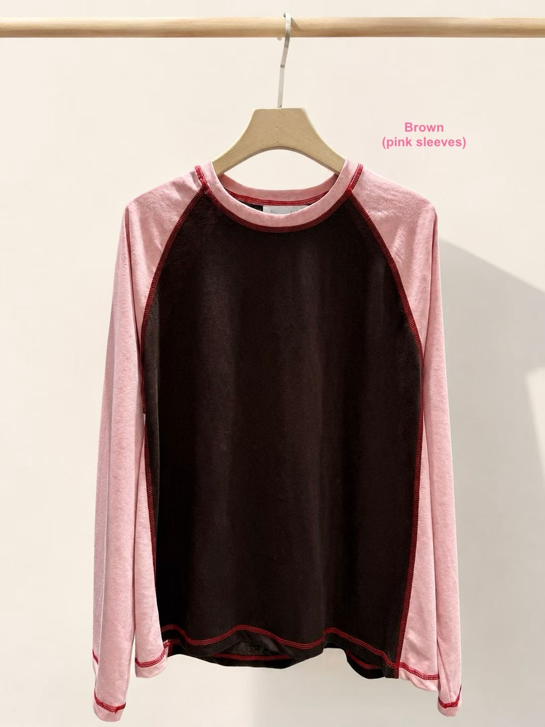 Contrast Stitch Raglan Long Sleeve - 4 colours