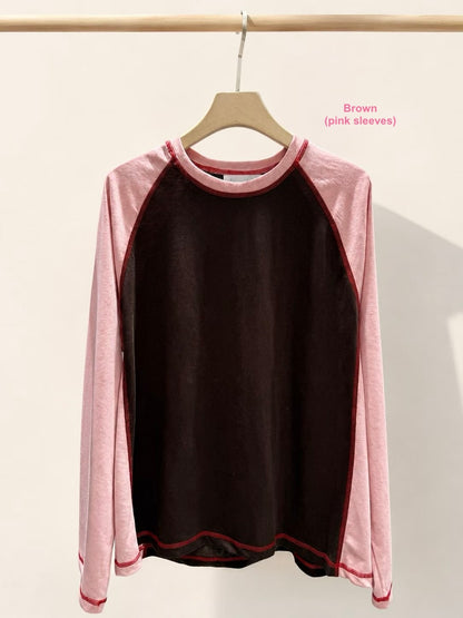 Contrast Stitch Raglan Long Sleeve - 4 colours