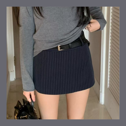 [ 🆕 簡約必備 𐙚⋆.˚ 直間短裙 ] Needa Mini Skirt Stripes - 2 colours