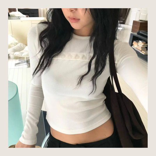 [ 🆕 簡約 & 小細節 ! 軟綿綿長袖 top ] Lock It Up Top - 3 colours