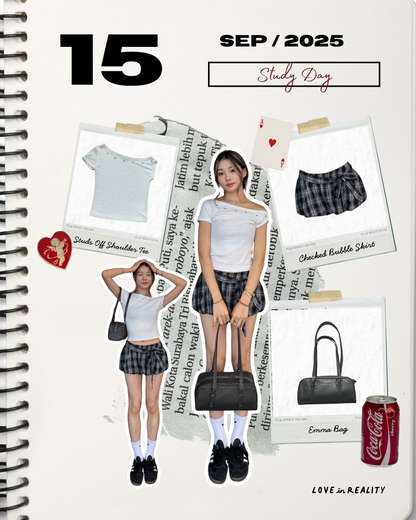 Checked Bubble Skirt - 2 colours