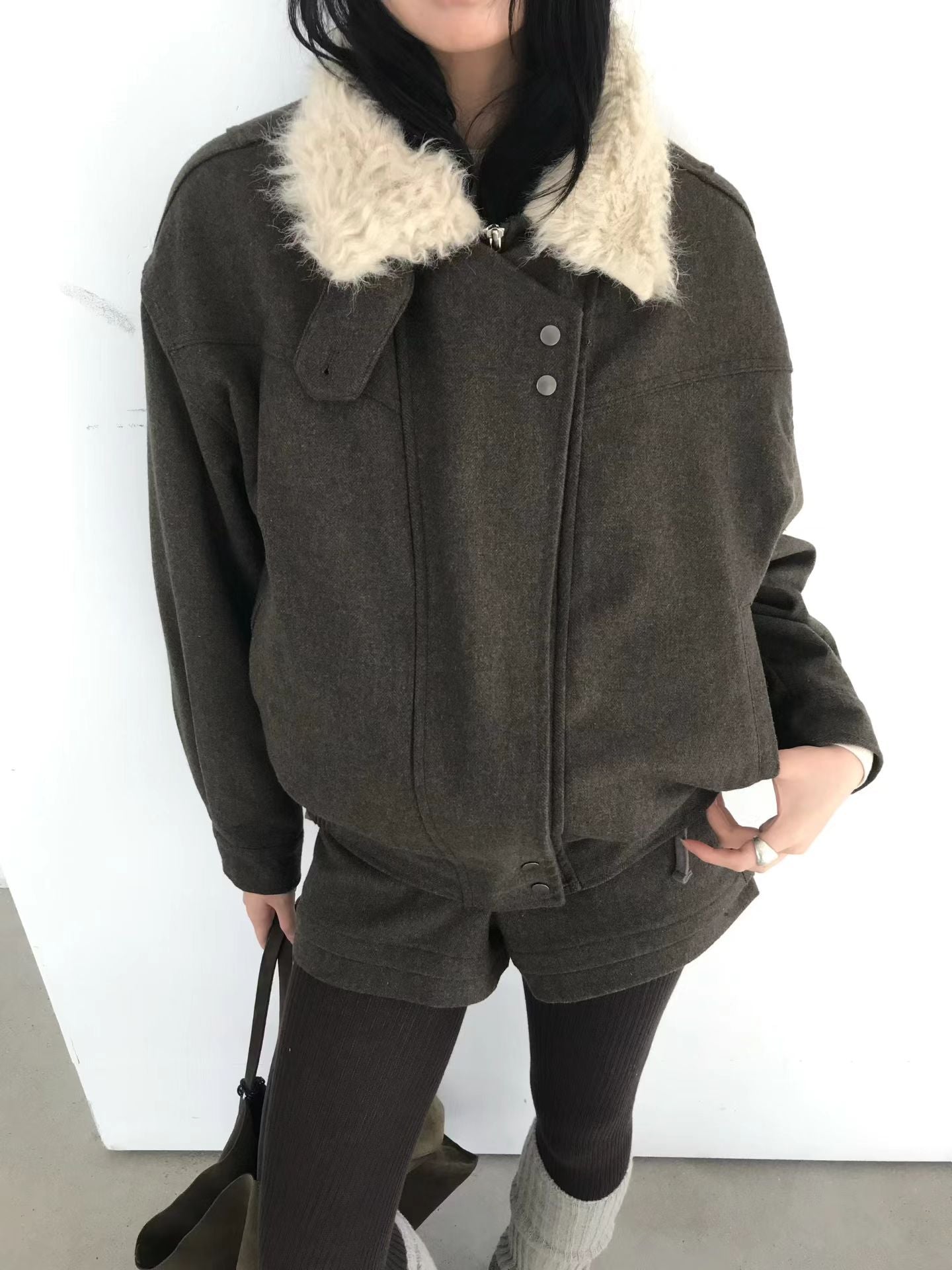 [ 潮流 pick! 歐美型格暖笠笠外套 ] Bomber Faux Jacket  - 2 colours