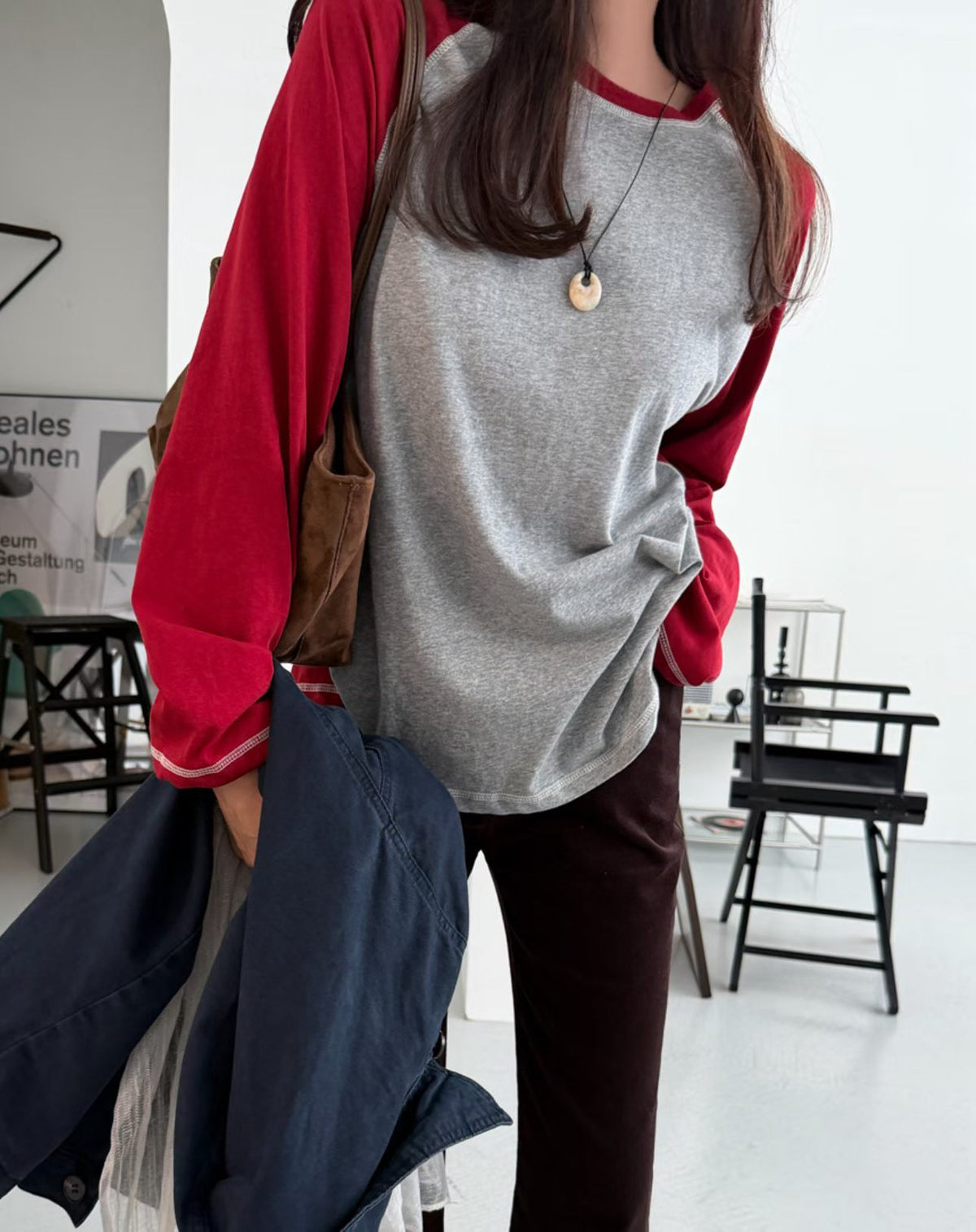 Contrast Stitch Raglan Long Sleeve - 4 colours