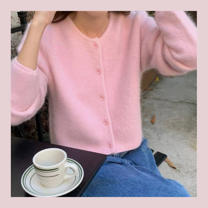 [ 🆕 親膚雲感~ 輕盈保暖~ 高質安哥拉山羊毛冷衫 ] Fleecy Angora Cardigan - 7 colours