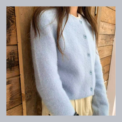 [ 🆕 親膚雲感~ 輕盈保暖~ 高質安哥拉山羊毛冷衫 ] Fleecy Angora Cardigan - 7 colours