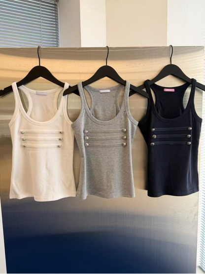 🆕 Military Trim Ribbed Racerback Tank - 3 colours
