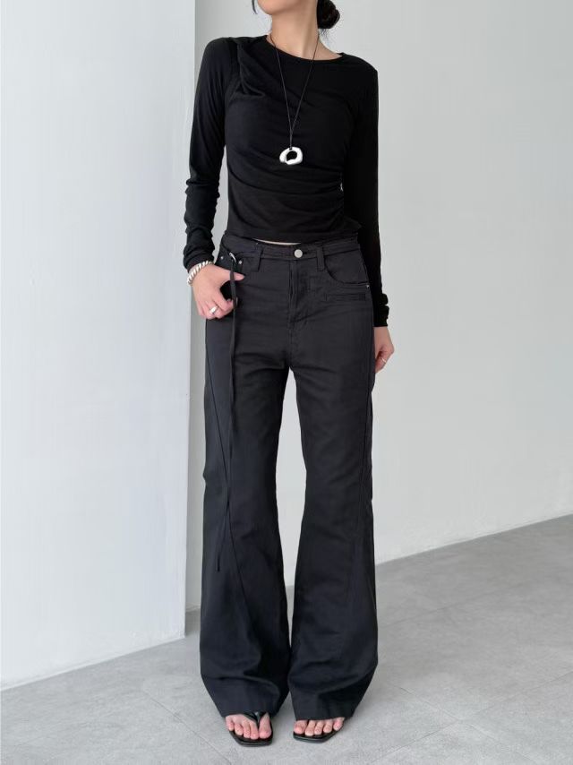 SALE [ 舒服 + 靚cut 🪽 歐美隨性高腰喇叭褲 ] Way Cool Mini Belt Flare Pants - 2 colours