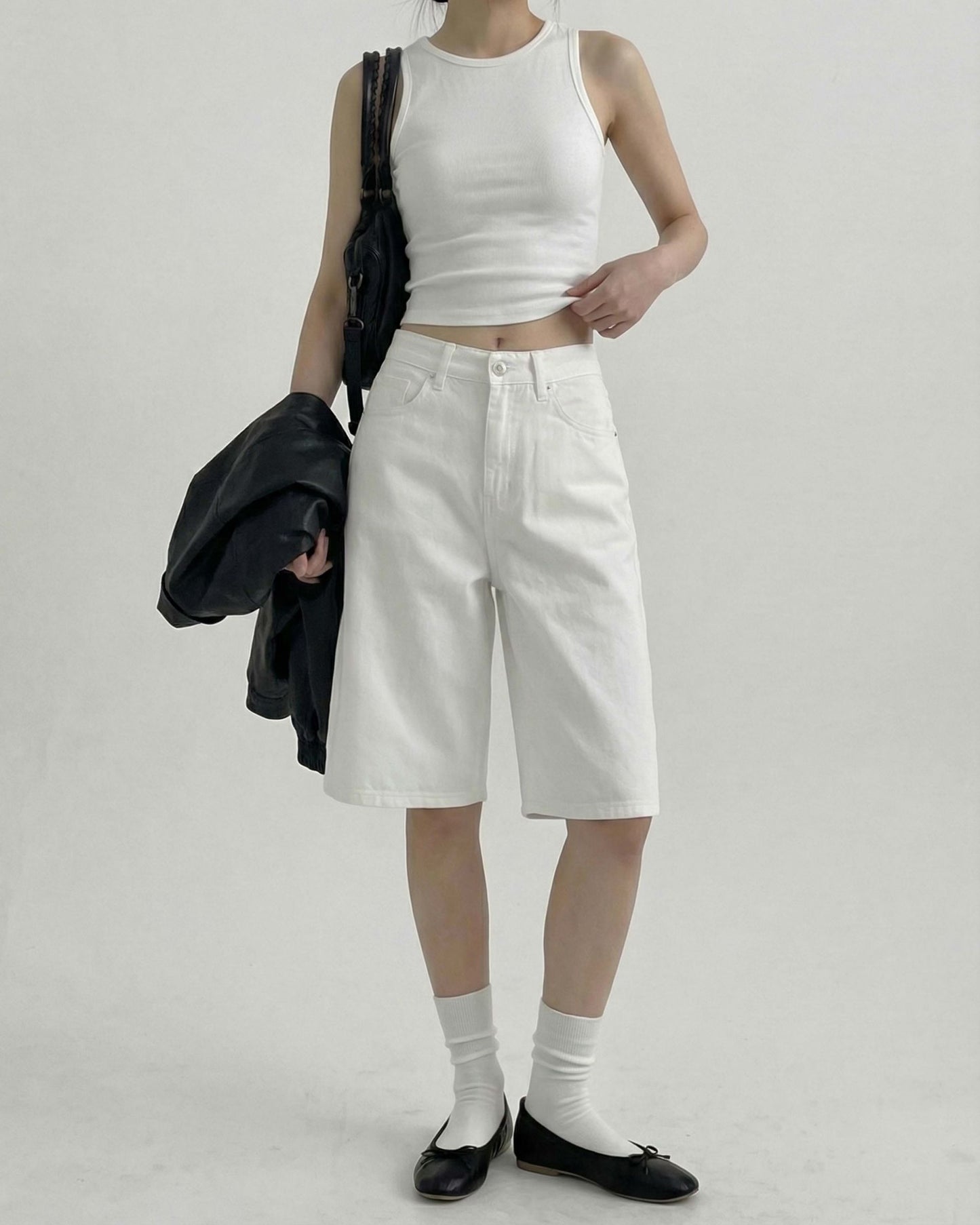 🆕 Downtown Crisp White Bermuda Jorts