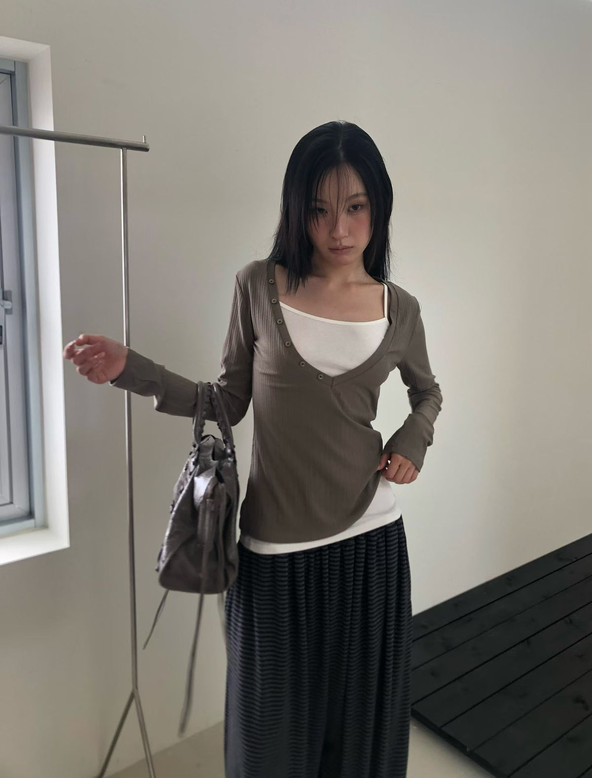 Layered V-Neck Ribbed Top - 3 colours