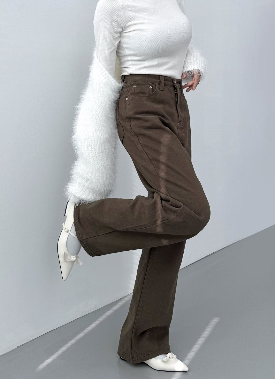 [ 🆕 有驚喜! 被毛毛包圍~ 超舒服直腳牛仔 ] Dusty Soft Pants - 3 colours