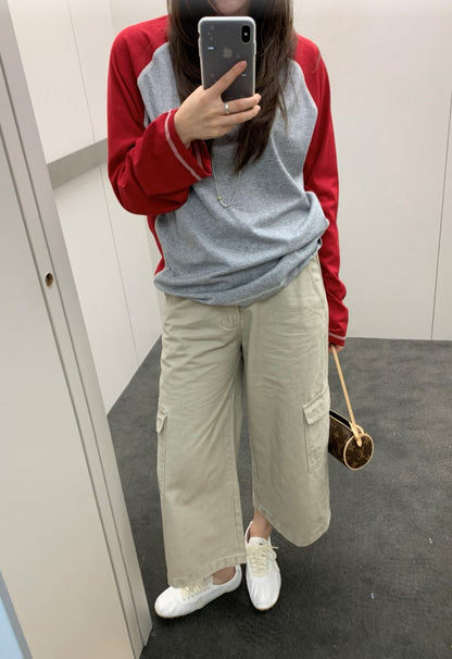 Contrast Stitch Raglan Long Sleeve - 4 colours