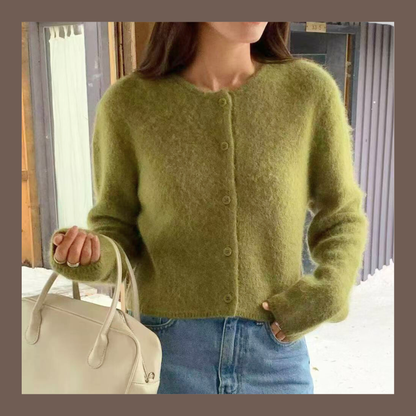 [ 🆕 親膚雲感~ 輕盈保暖~ 高質安哥拉山羊毛冷衫 ] Fleecy Angora Cardigan - 7 colours