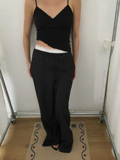 [ 🆕 極力大推薦 .✦ ݁˖ 清爽涼浸浸⋆˚࿔直間休長褲 ] Everyday Pants Stripes (with small scarf) - 2 colours