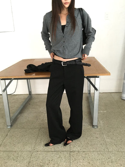 Collared Button-Front Fine Knit Sweater - 4 colours