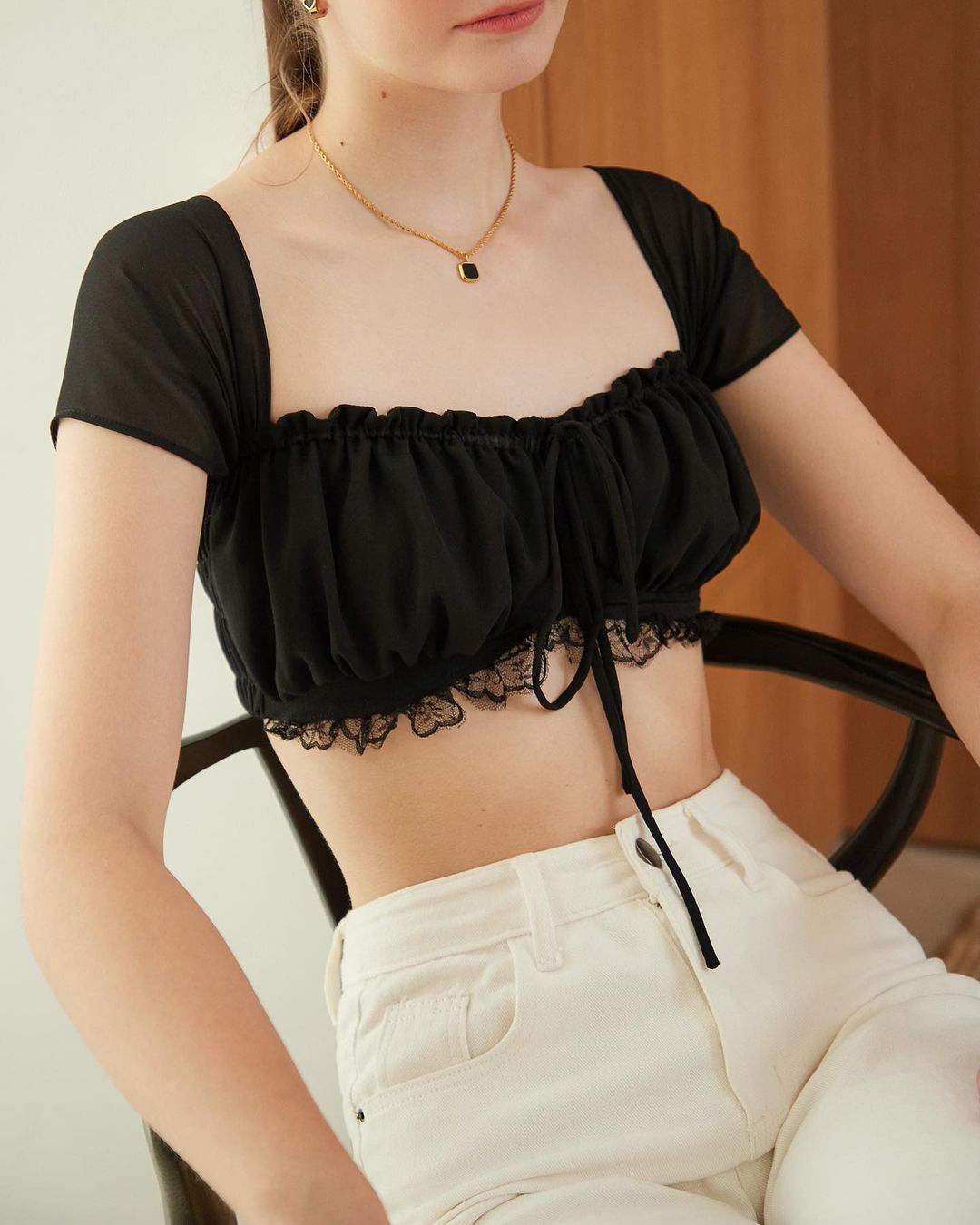 [ Sweet Sweet 甜美系女生~ ] Della Adele Top - Black