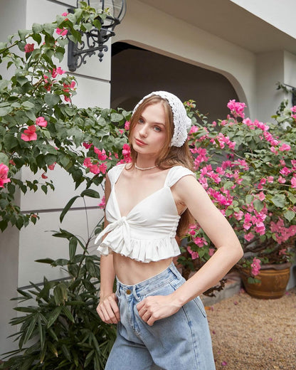 [ 很可愛的綁結Top!! ] Polina Apollo Top - White