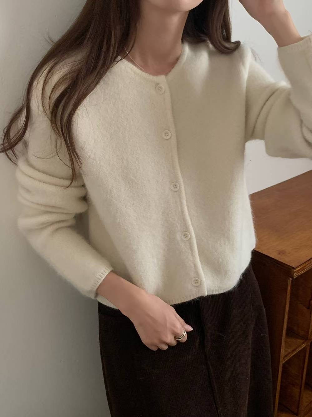 [ 🆕 親膚雲感~ 輕盈保暖~ 高質安哥拉山羊毛冷衫 ] Fleecy Angora Cardigan - 7 colours