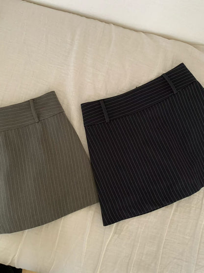 [ 🆕 簡約必備 𐙚⋆.˚ 直間短裙 ] Needa Mini Skirt Stripes - 2 colours