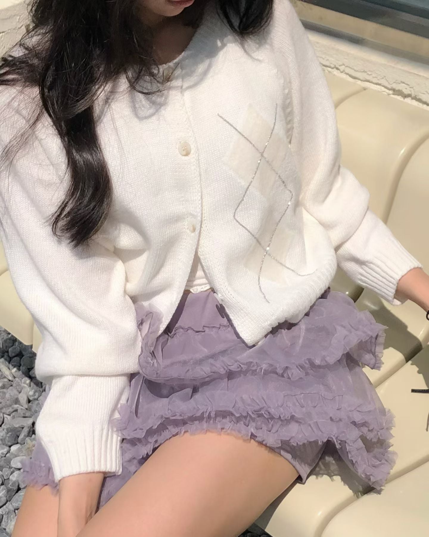 [ 🆕 私心自留~ 不撞款! 💘 高級感閃閃菱形格冷衫 ] Como Classy Cardigan - 3 colours