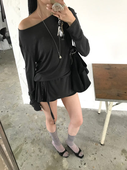 Asymmetric Side-Button Tunic Top - 3 colours