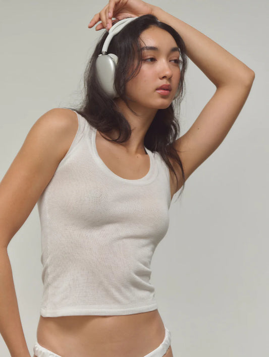 [ Premium ⚜️ ] Leila Layered Knit Top - White