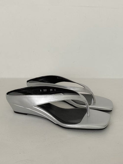 🆕  Minimalist Square-Toe Wedge Sandal - 3 colours
